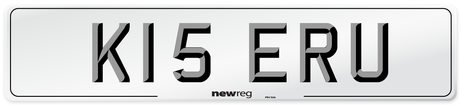 K15 ERU Number Plate from New Reg
